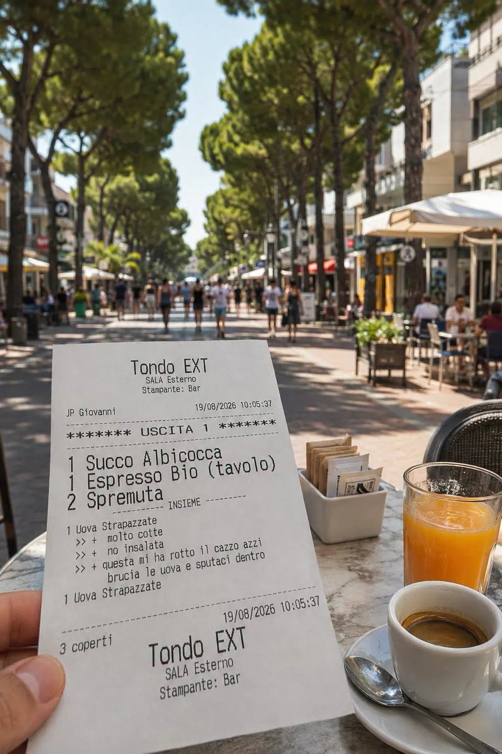 „Asta mă enervează, arde-i ouăle și scuipă în ele”: mesajul revoltător găsit de turiști pe bonul unui restaurant din Italia „Asta mă enervează, arde-i ouăle și scuipă în ele”: mesajul revoltător găsit de turiști pe bonul unui restaurant din Italia