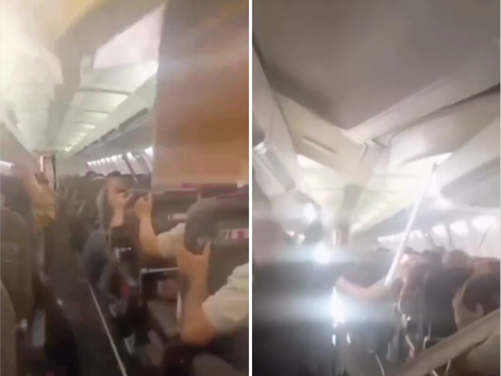 Incident șocant la bordul unui avion iranian: plafonul s-a desprins în timpul aterizării de urgență, iar panourile au căzut peste pasageri